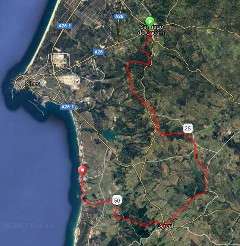 Trail Costa Vicentina MAPA DEL RECORRIDO DE