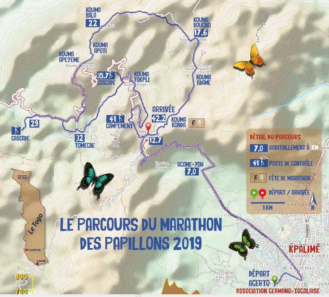 Trail-Marathon des Papillons Routenkarte