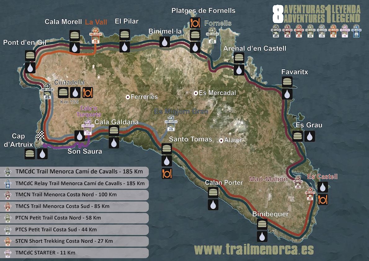 Trail Menorca Camí de Cavalls Mappa del percorso