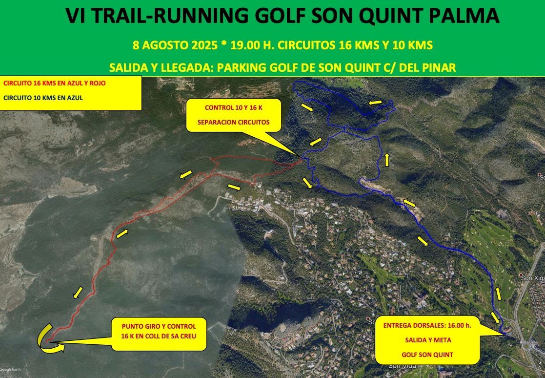 VI Trail-Running Golf de Son Quint - Mallorca Mappa del percorso