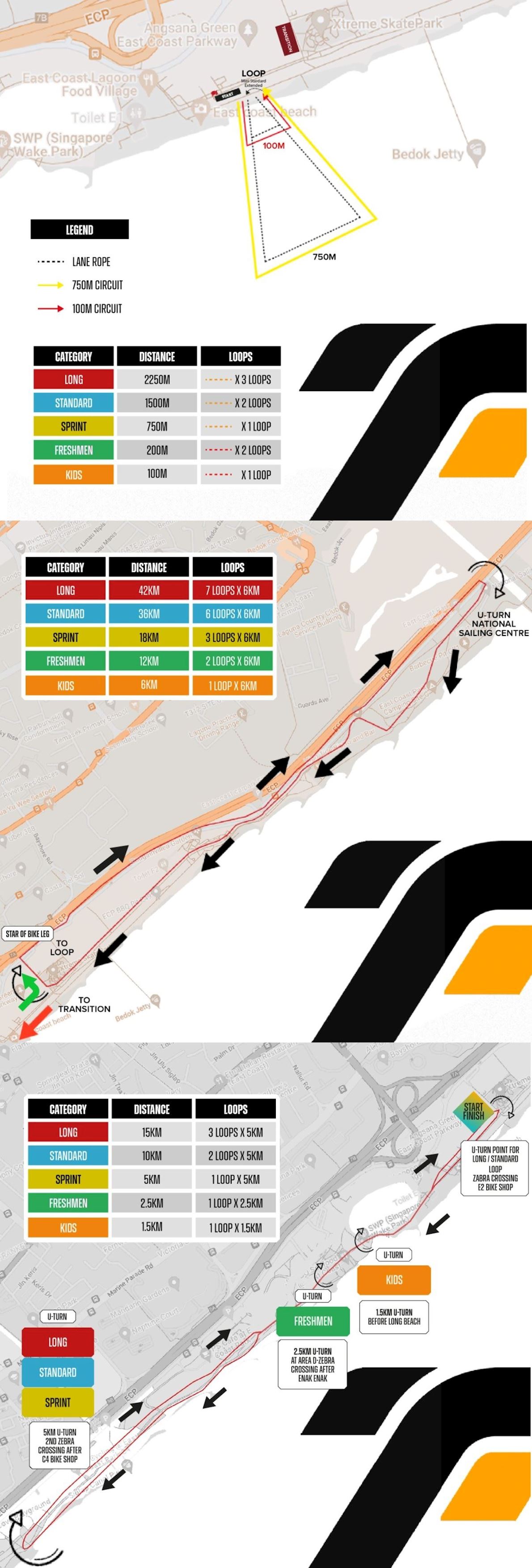 TriFactor Triathlon & Duathlon Singapore 路线图