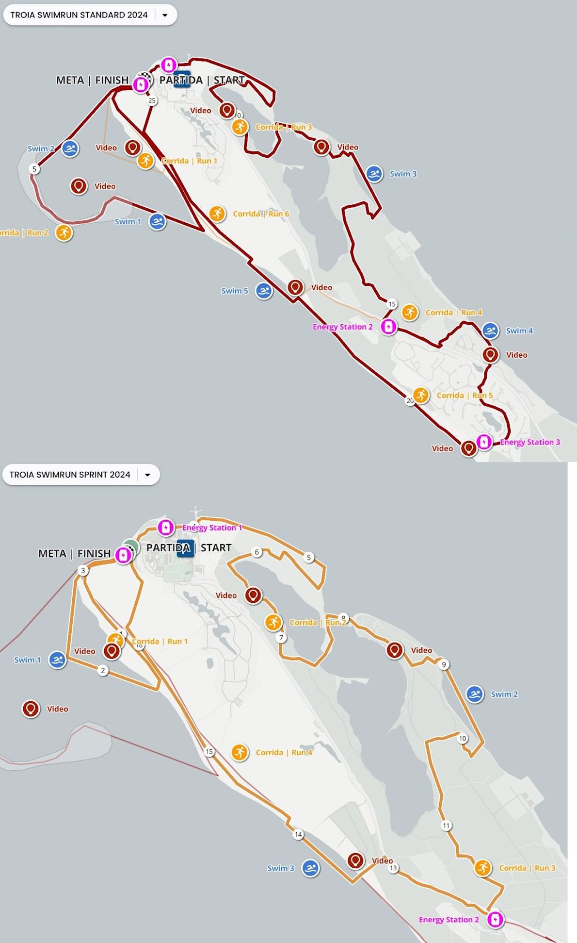 Tróia Swimrun Routenkarte