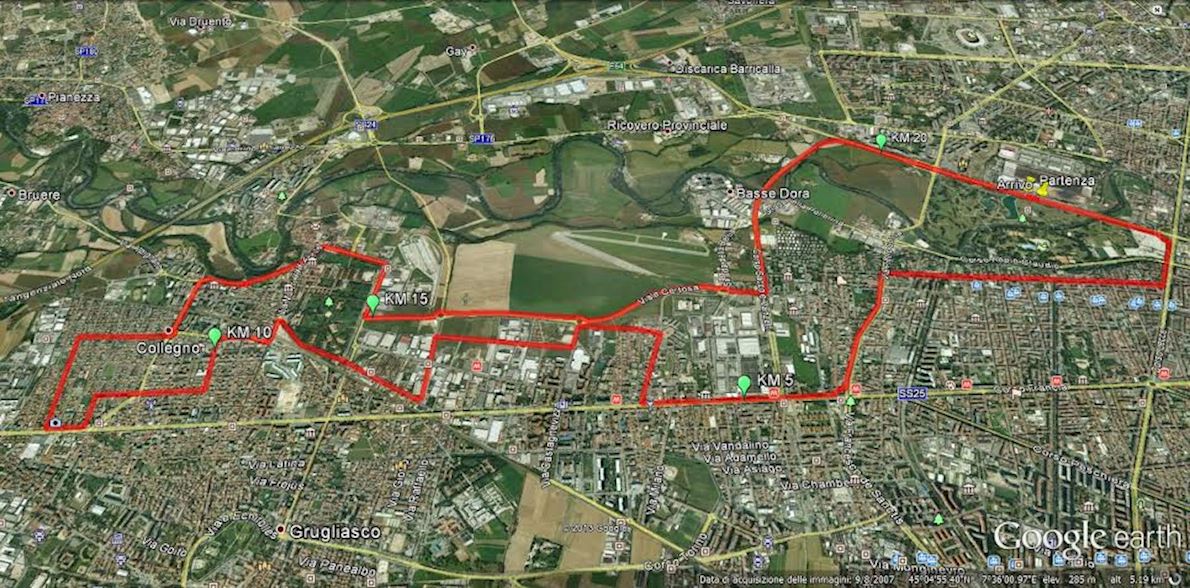 Mezza Maratona della Città di Torino Mappa del percorso