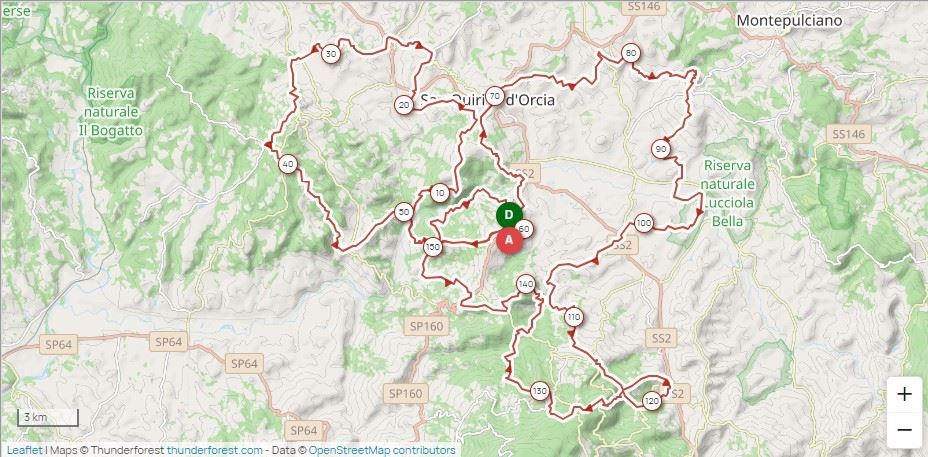 Tuscany Crossing Mappa del percorso