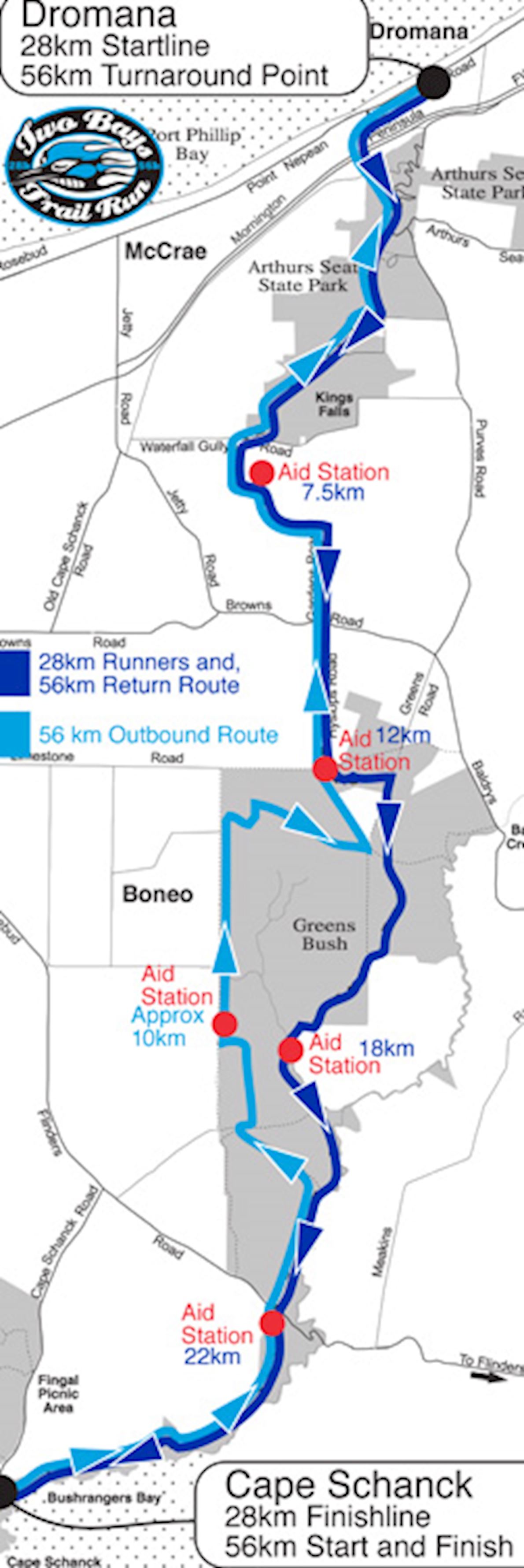 Two Bays Trail Run Mappa del percorso