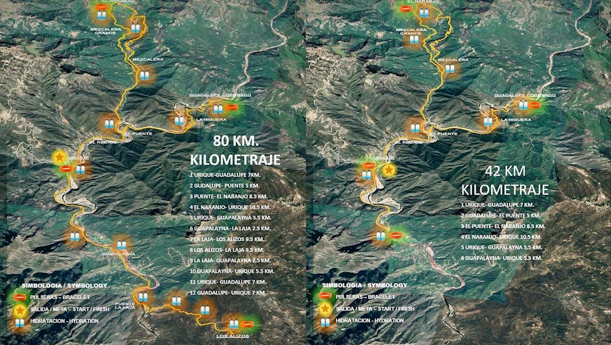 Ultra Marathon Caballo Blanco Route Map