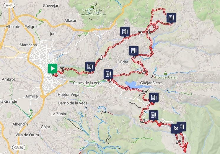 UNICAJA Ultra Sierra Nevada ITINERAIRE