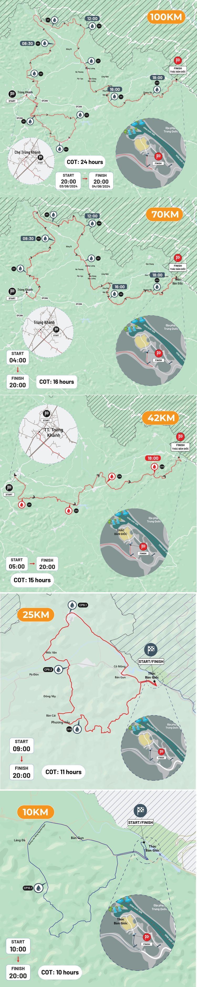 Ultra Trail Cao Bang Routenkarte