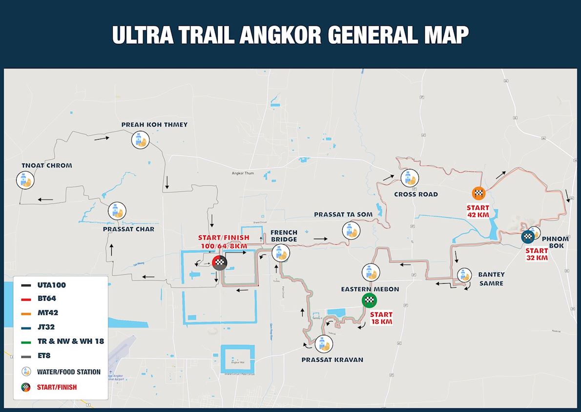 Ultra-Trail Angkor Routenkarte