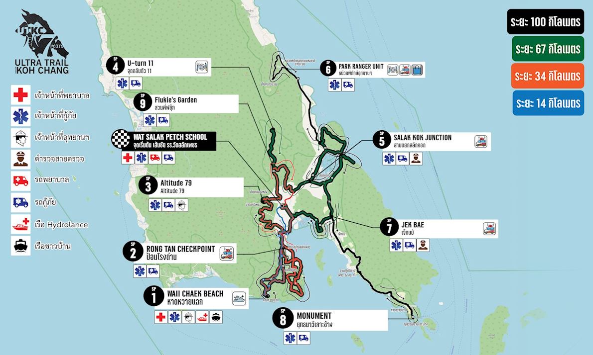 Ultra Trail Koh Chang ITINERAIRE