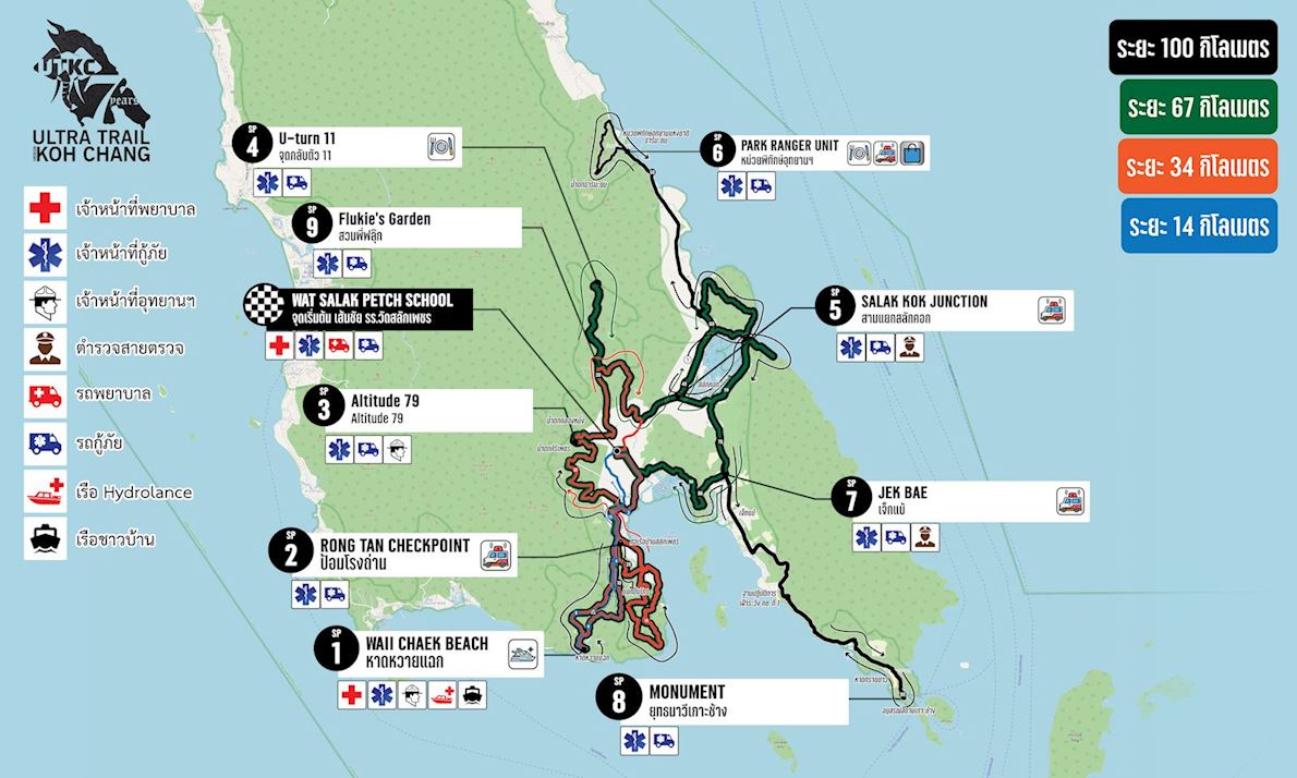 Ultra Trail Koh Chang 路线图