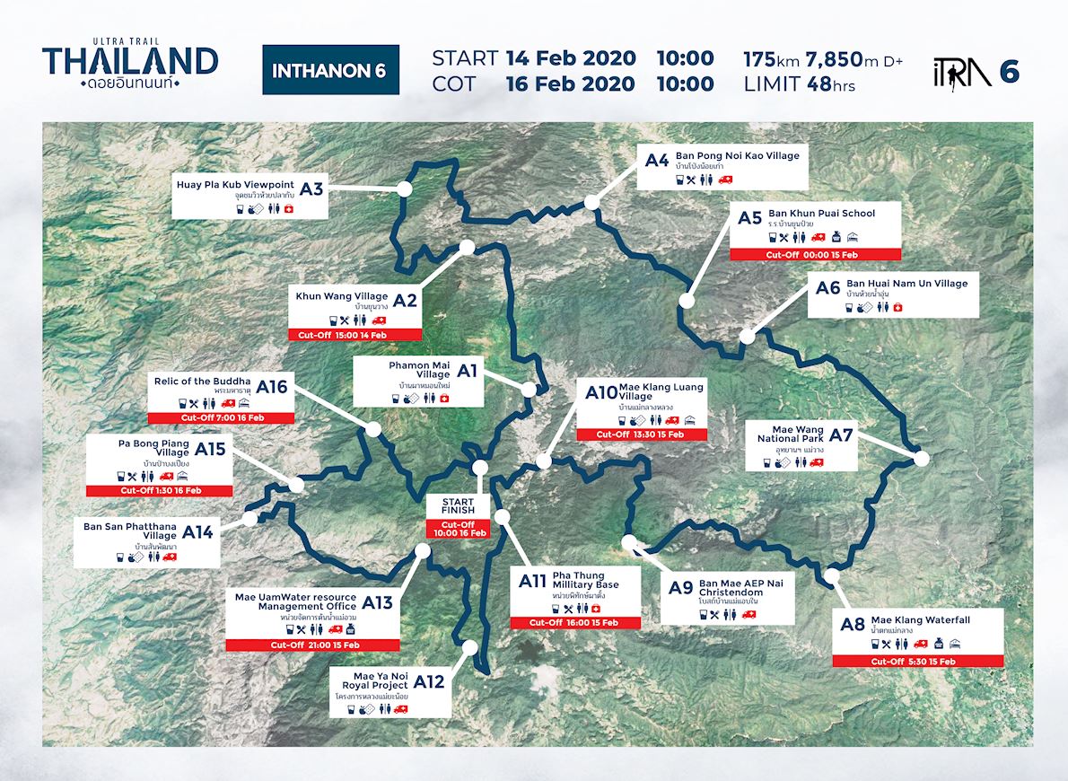 Ultra Trail Thailand Routenkarte