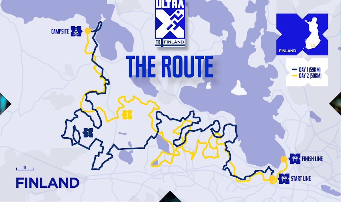 Ultra X 110 Finland Mappa del percorso