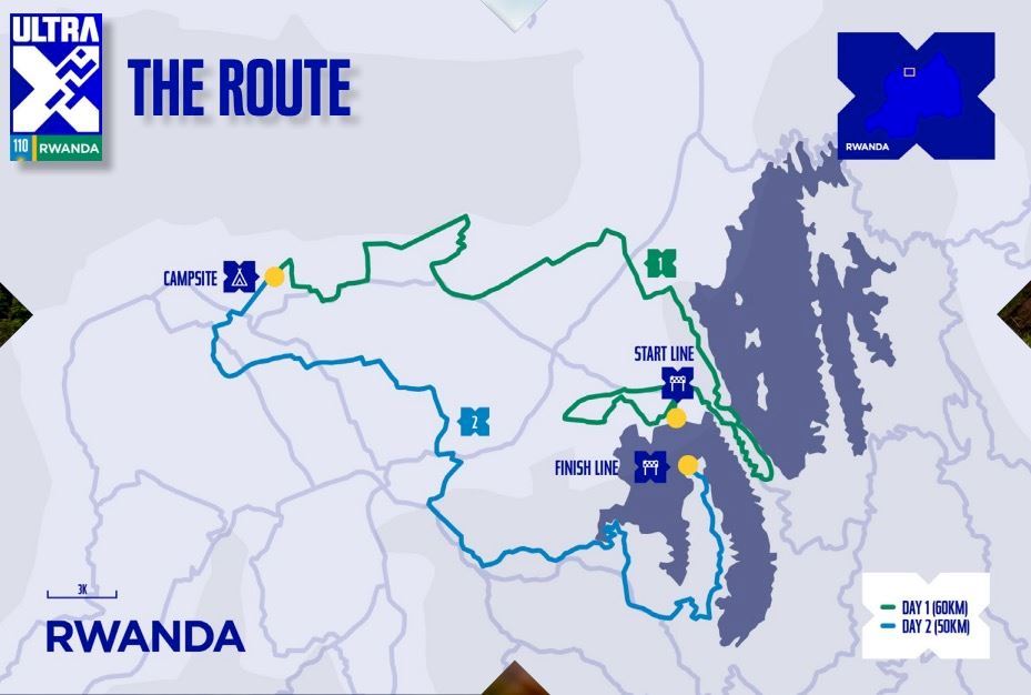 Ultra X 110 Rwanda Mappa del percorso