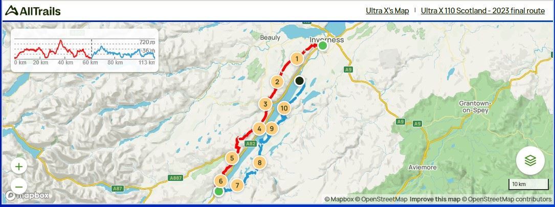 Ultra X Scotland Mappa del percorso
