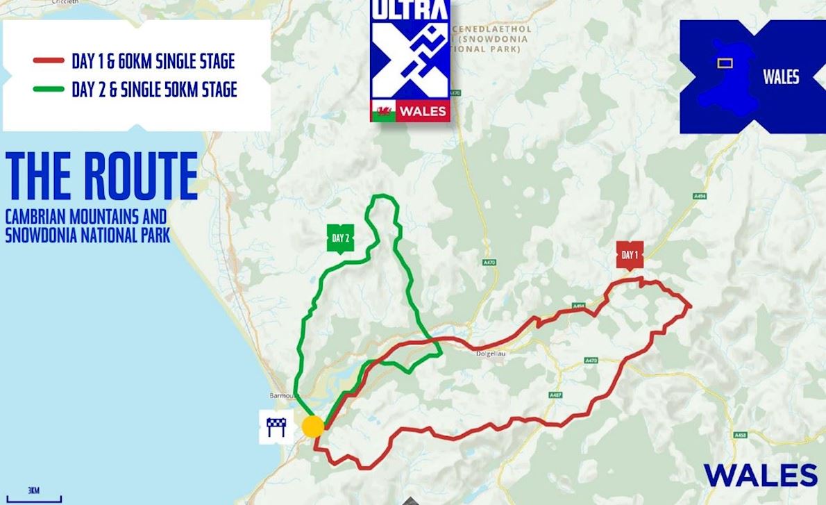 Ultra X 110 Wales MAPA DEL RECORRIDO DE