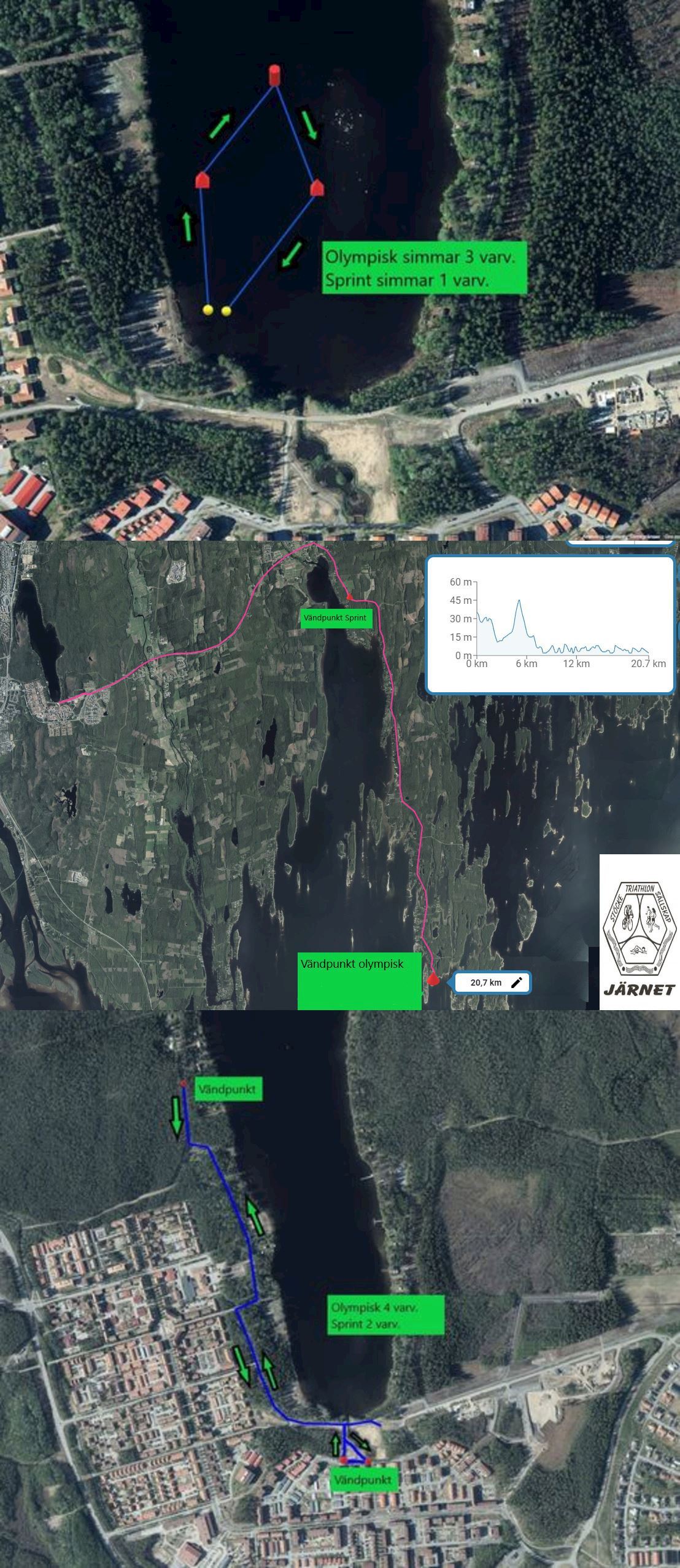 Umeå Triathlon Routenkarte