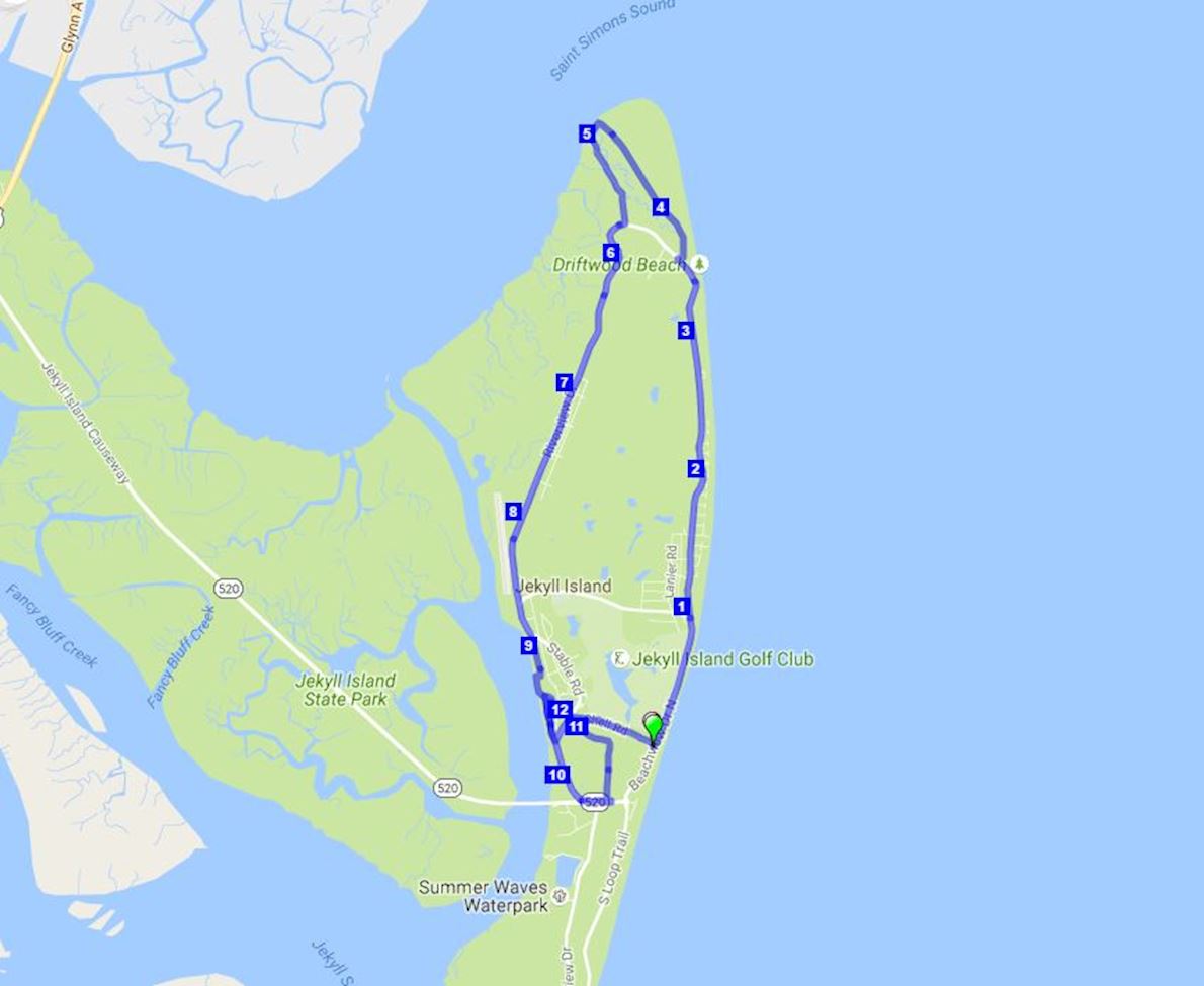 Under the Oaks 10K & Half Marathon Challenge Route Map