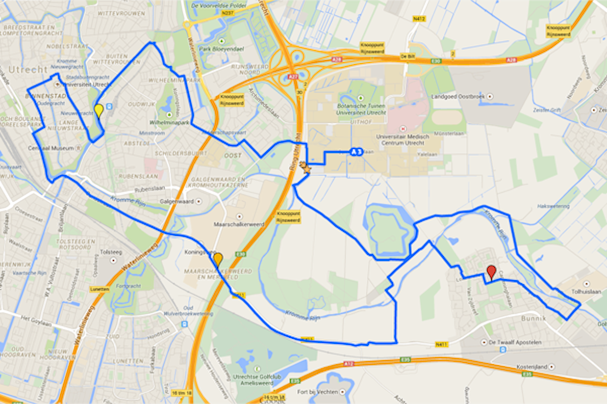 Utrecht Science Park Marathon MAPA DEL RECORRIDO DE