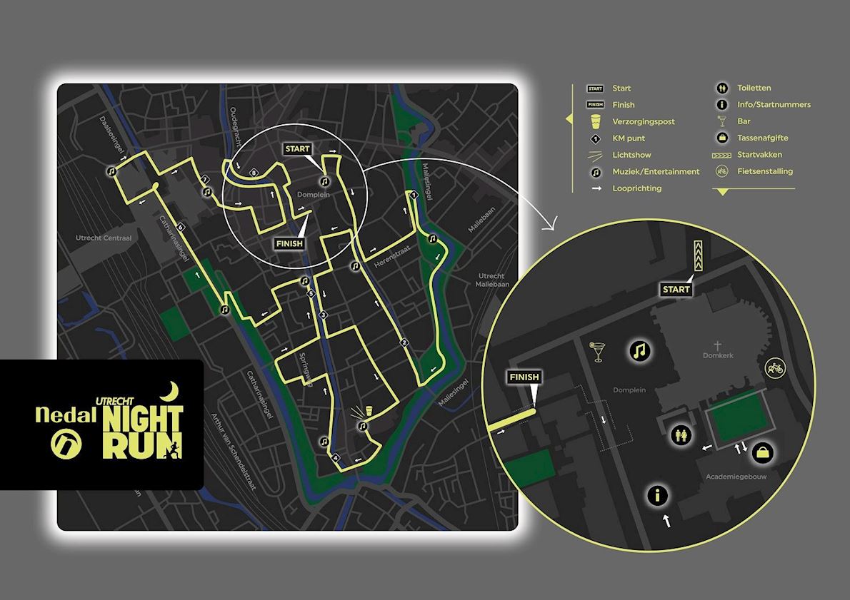 Utrecht Night Run Routenkarte