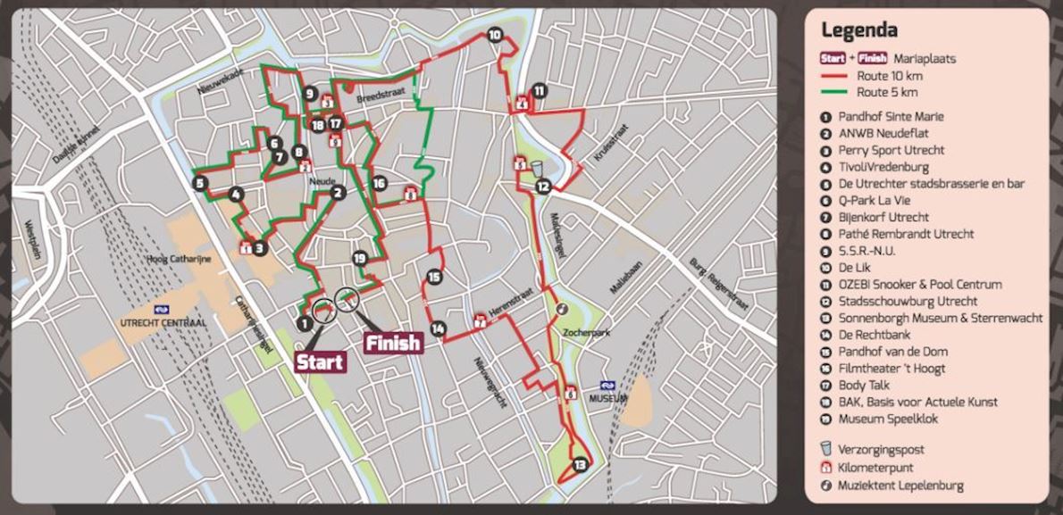 Utrecht Urban Trail Mappa del percorso