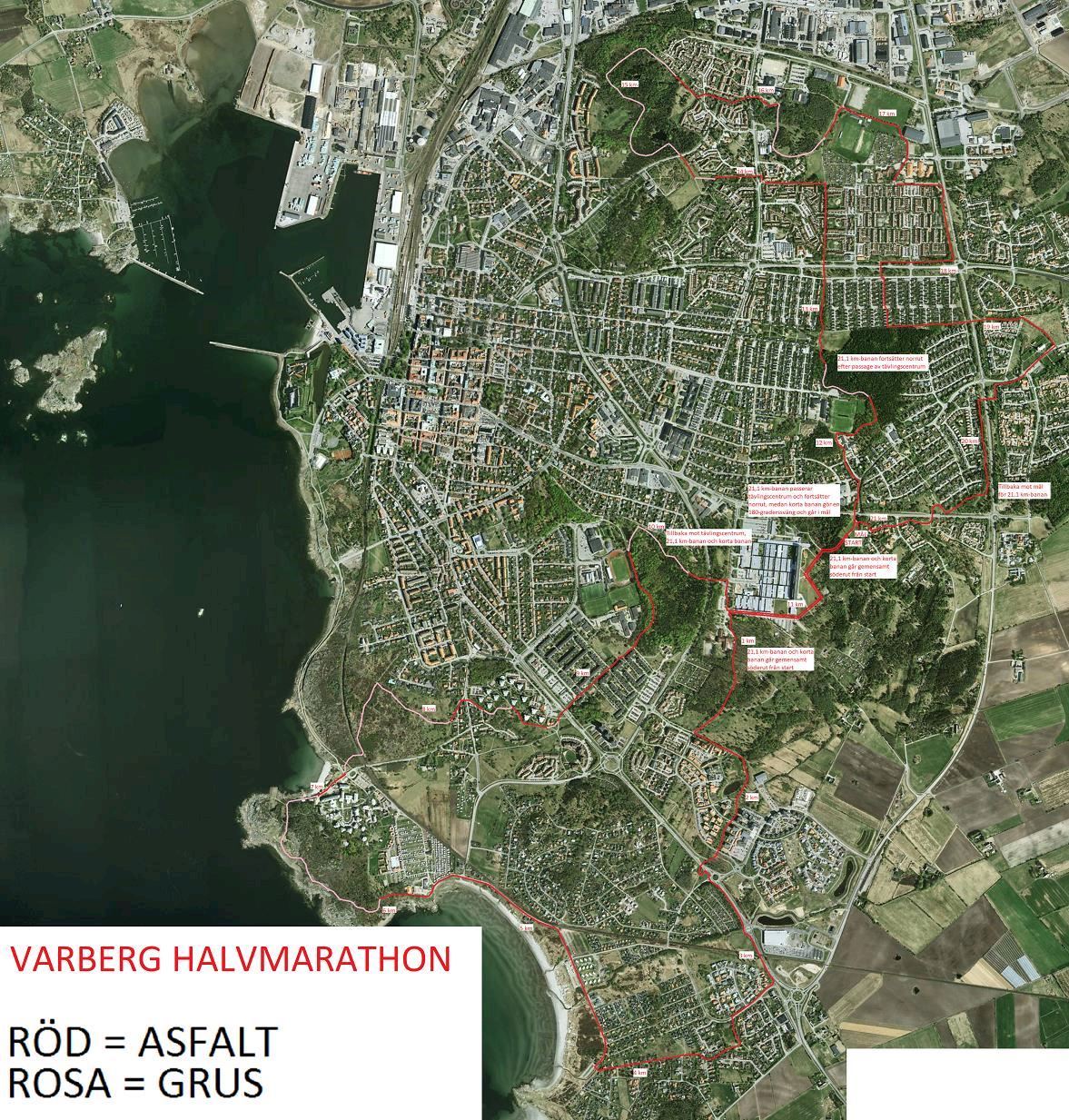 Varberg Half Marathon 路线图