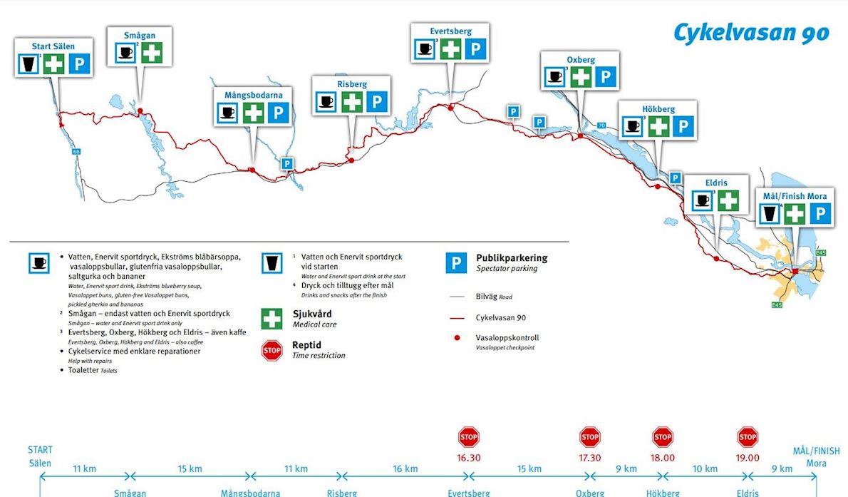 Vasaloppet Cykelvasan Route Map
