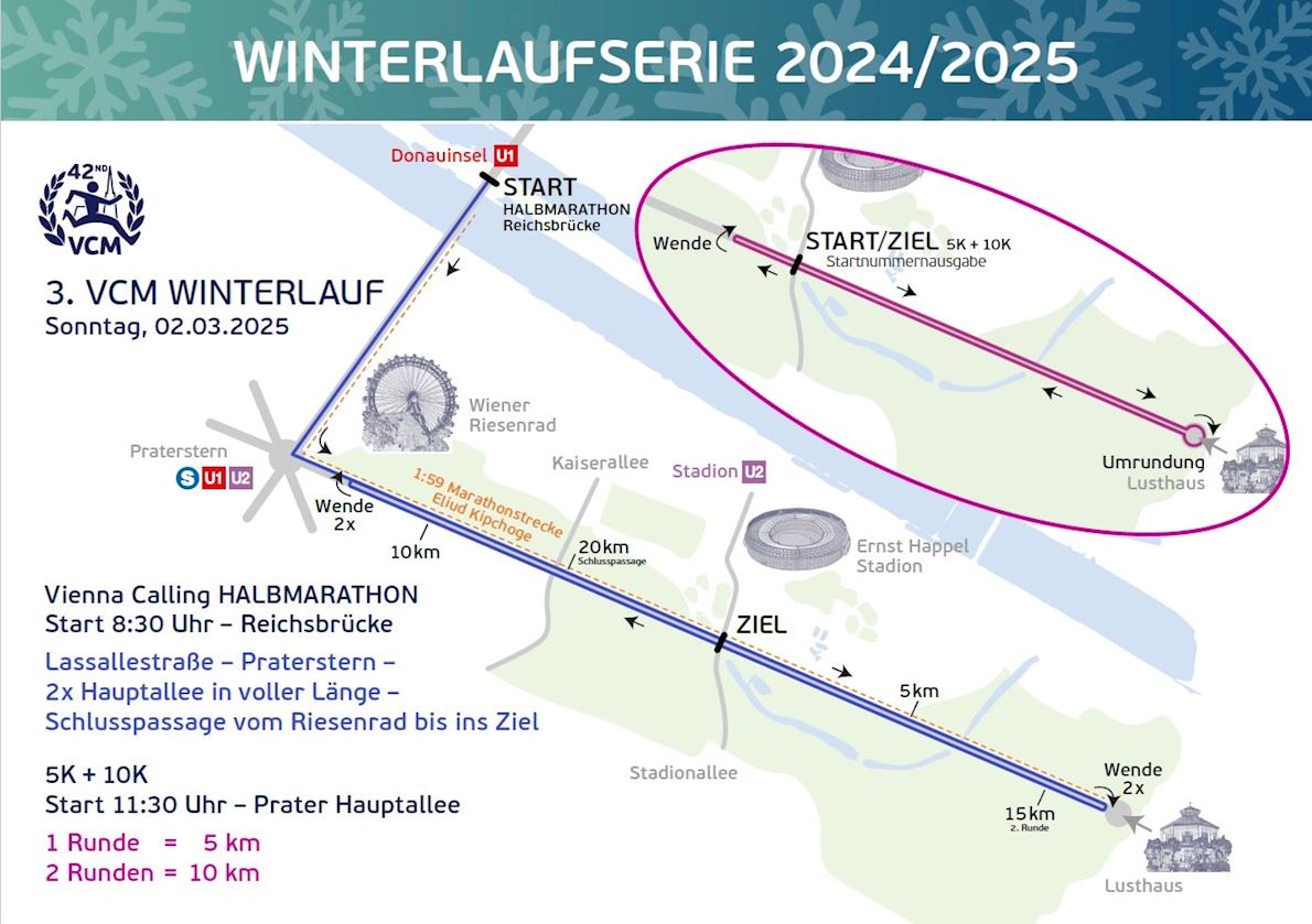 3. VCM Winterlauf - Vienna Calling Routenkarte