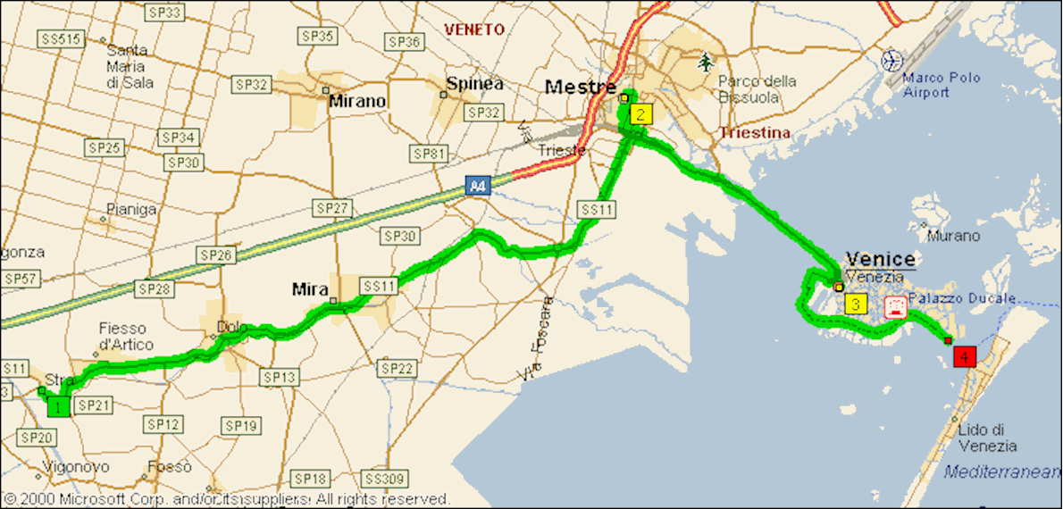 Marathon de Venise 路线图