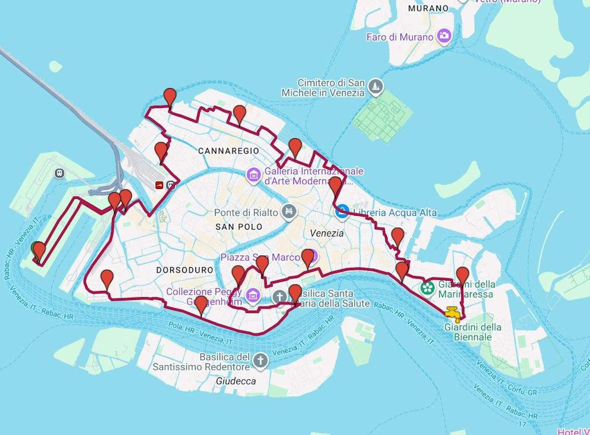 CMP Venice Night Trail Route Map