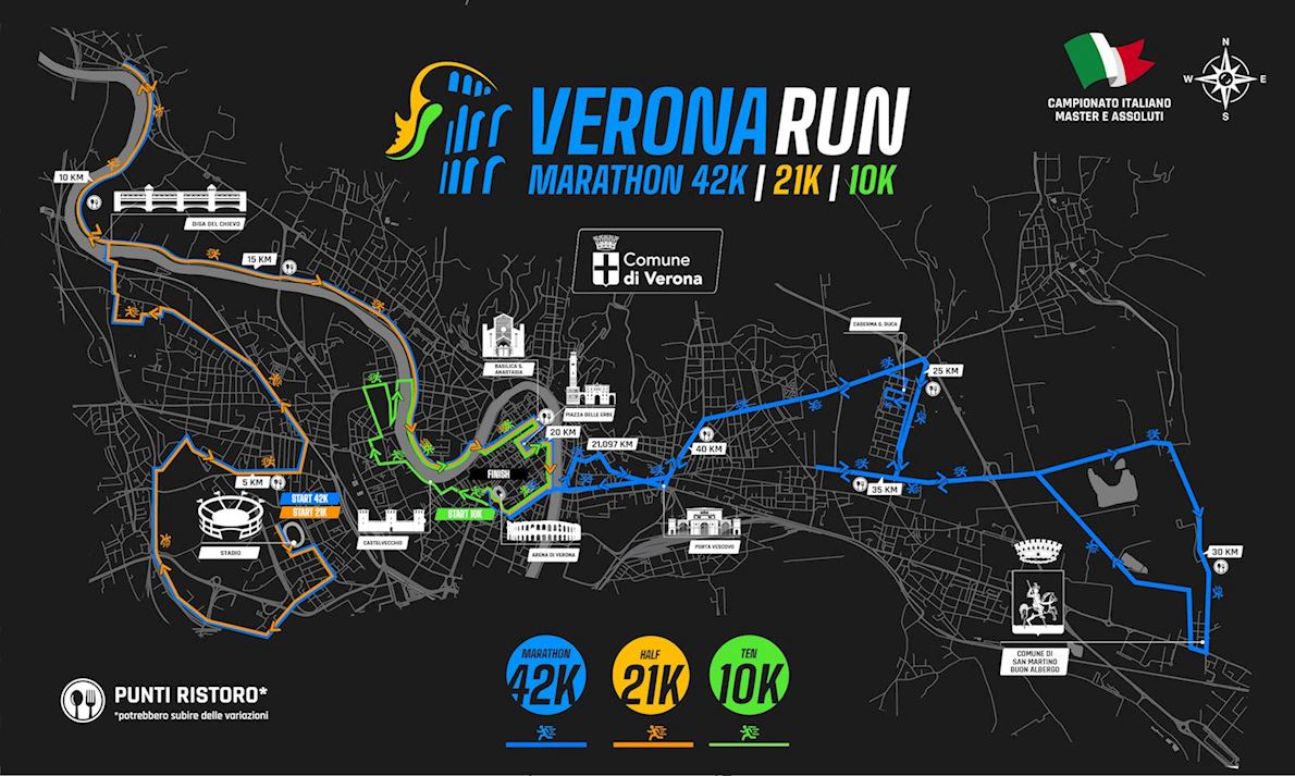 Verona Marathon Routenkarte
