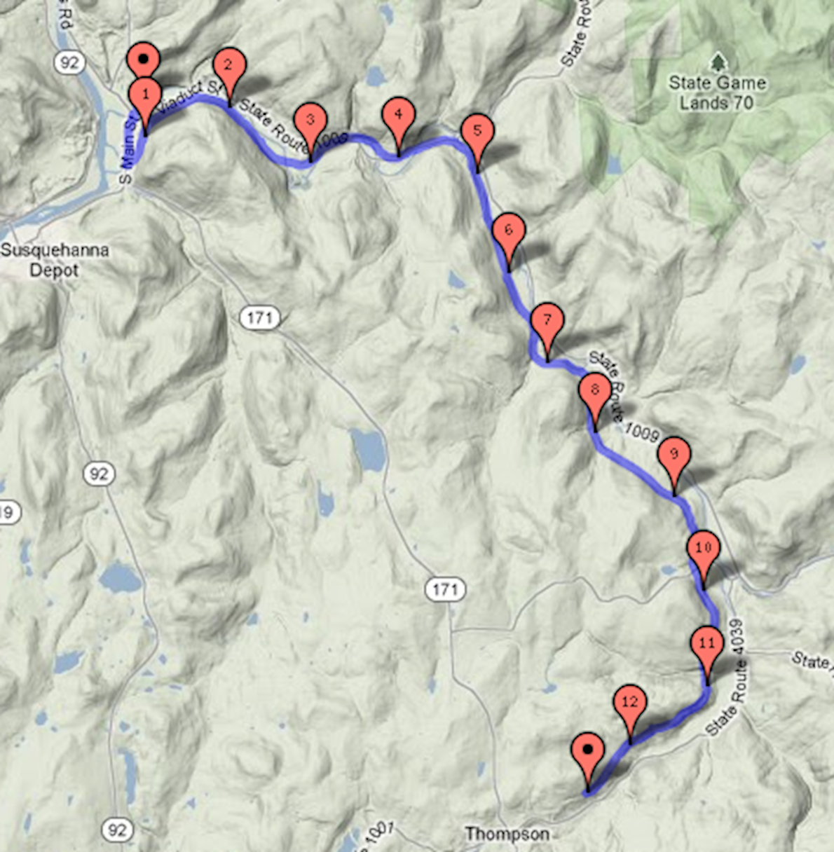 Viaduct Trail Ultramarathon MAPA DEL RECORRIDO DE