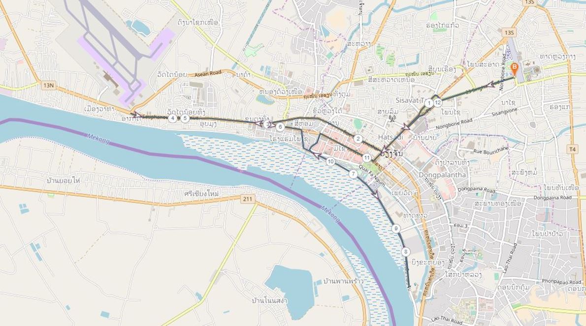 Vientiane International Half Marathon Mappa del percorso