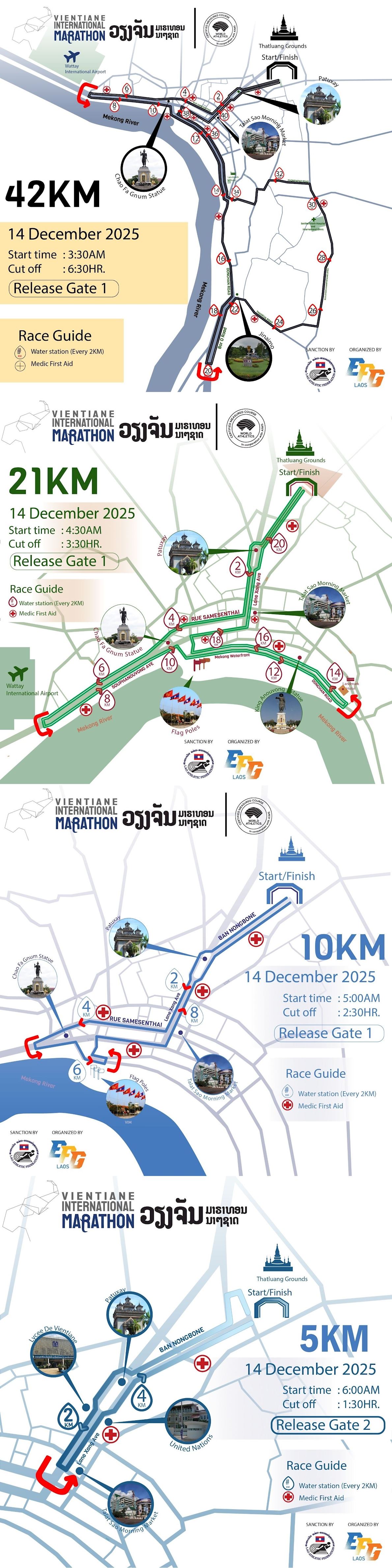Vientiane International Marathon Routenkarte