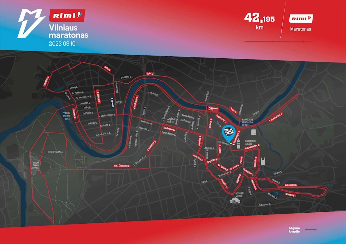 Rimi Vilnius Marathon MAPA DEL RECORRIDO DE