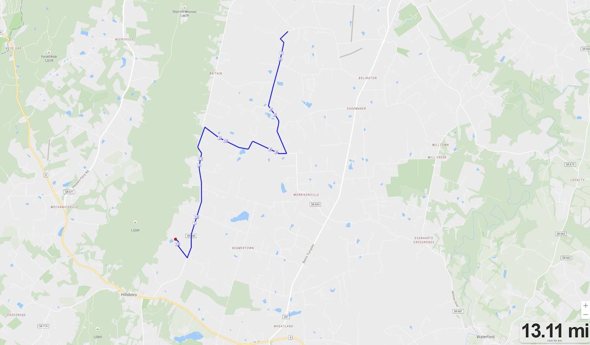 Virginia Wine Country Half Marathon 路线图