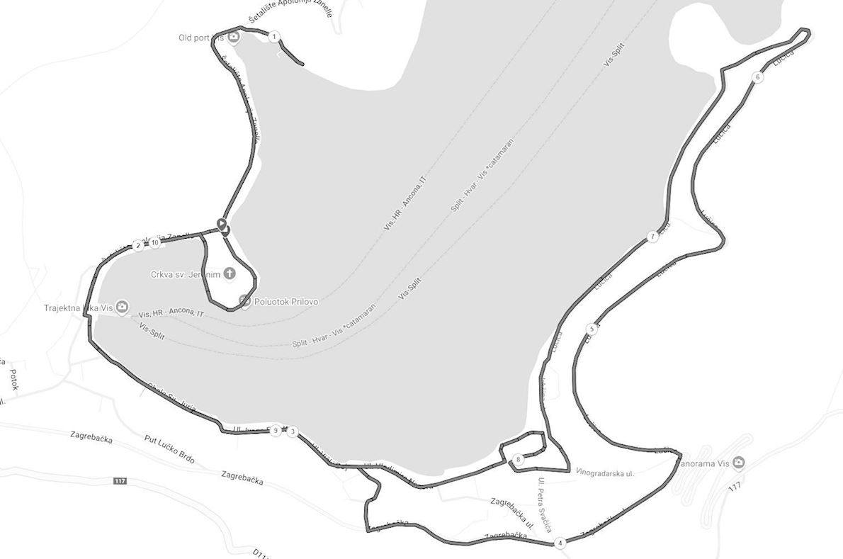 Vis Half Marathon 路线图