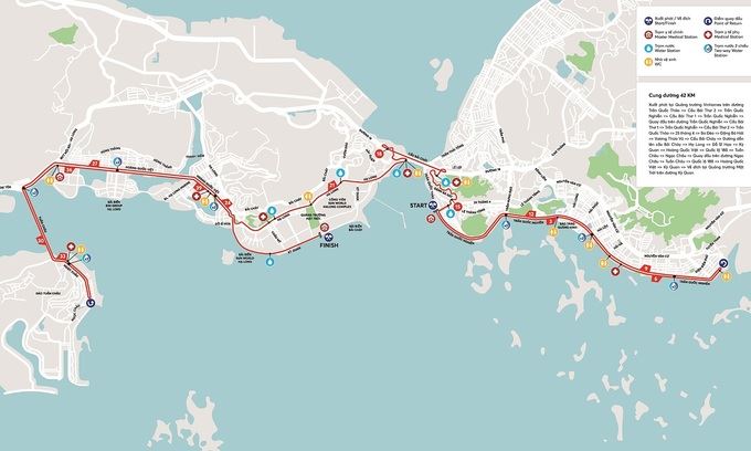 VnExpress Marathon Ha Long 路线图
