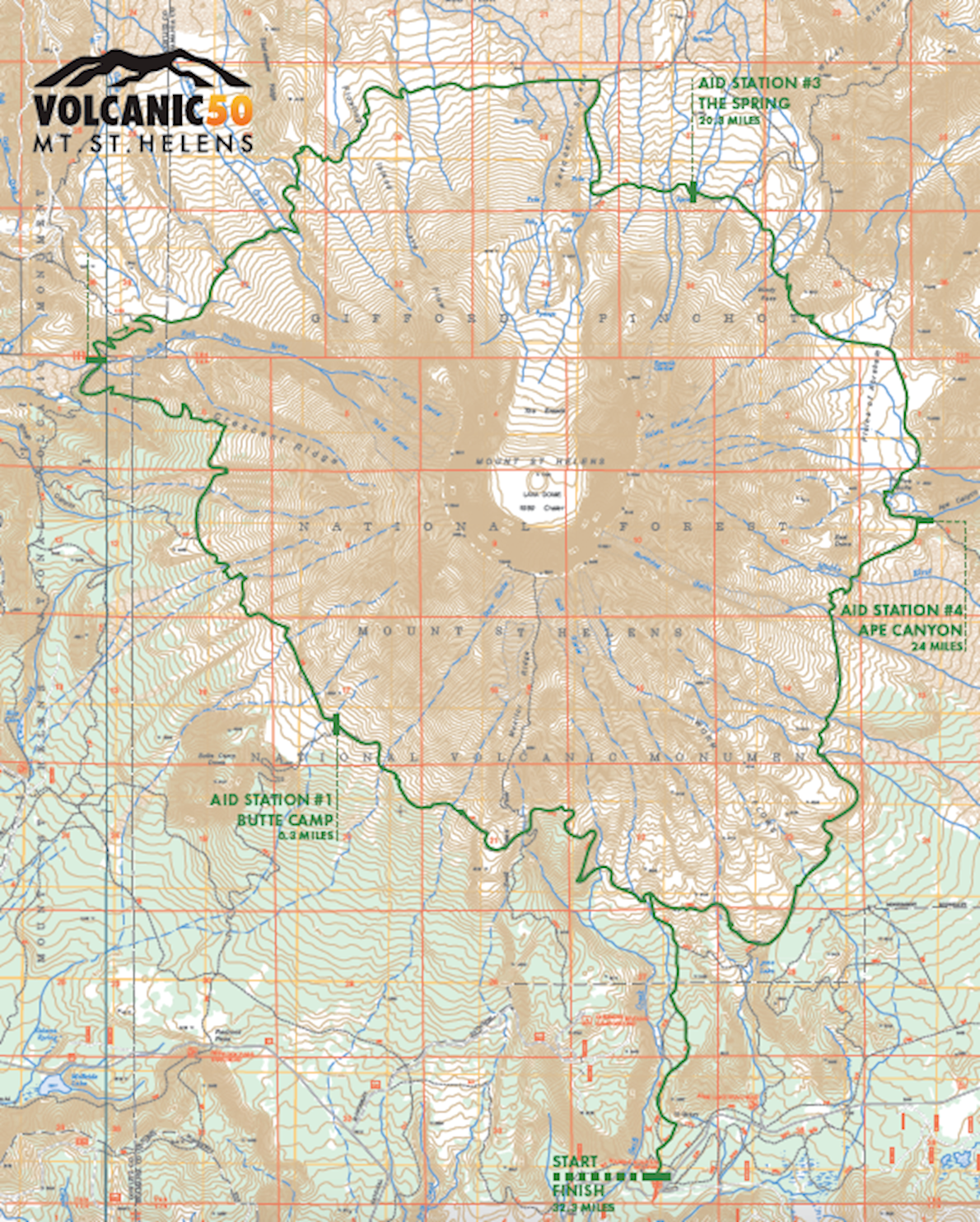 Volcanic 50 Mappa del percorso