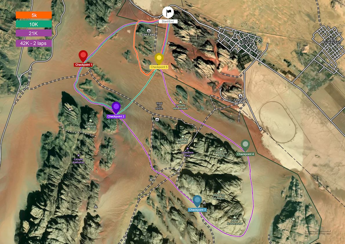 Wadi Rum Jordan Map Wadi Rum Full Moon Desert Marathon | World's Marathons