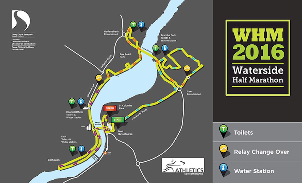 Waterside Half Marathon Mappa del percorso