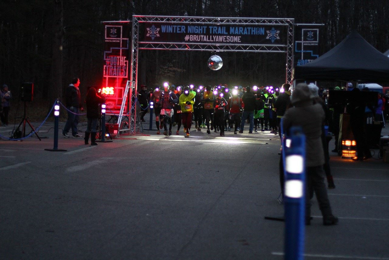 winter night trail marathon