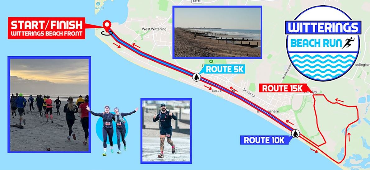 Witterings Beach Run Routenkarte