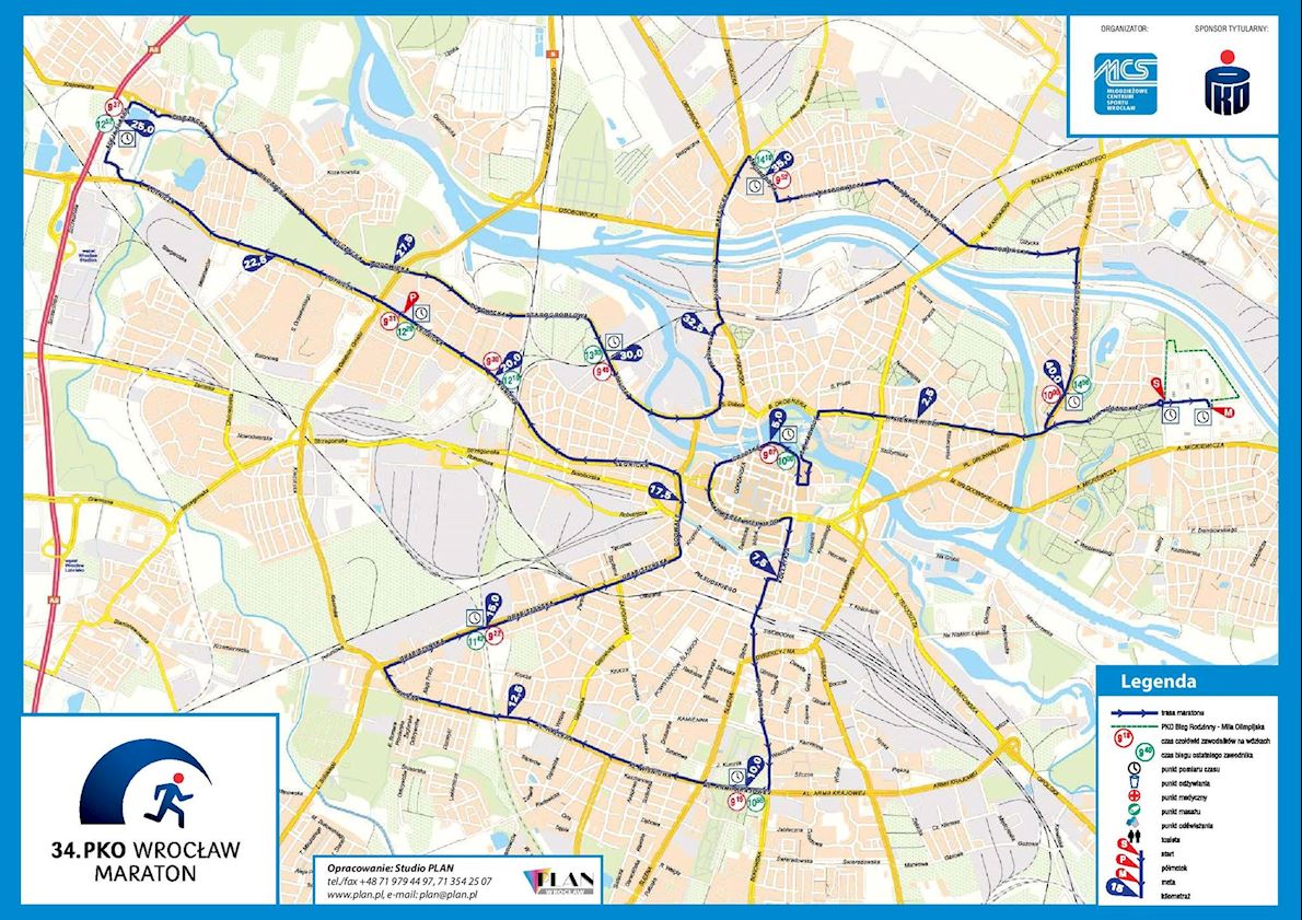 Maraton Wroclaw Mappa del percorso