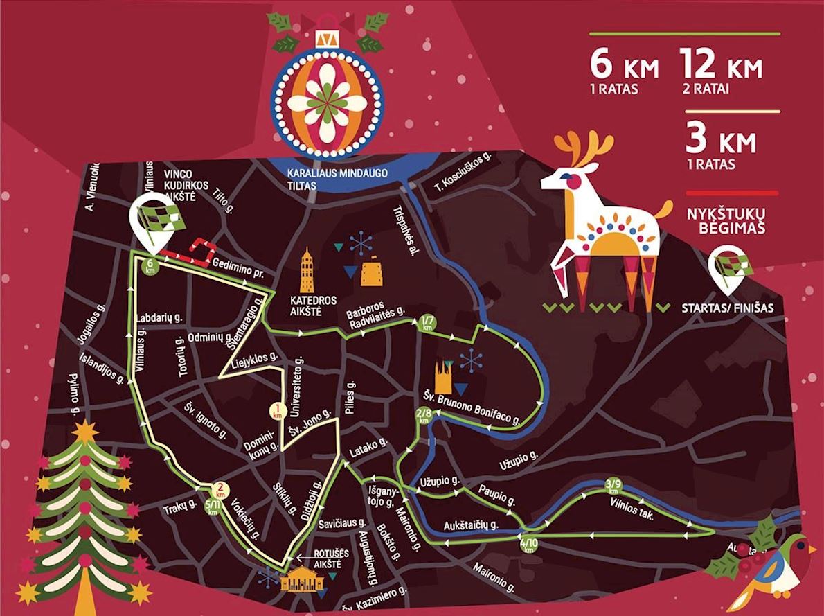 Vilnius Christmas Run MAPA DEL RECORRIDO DE