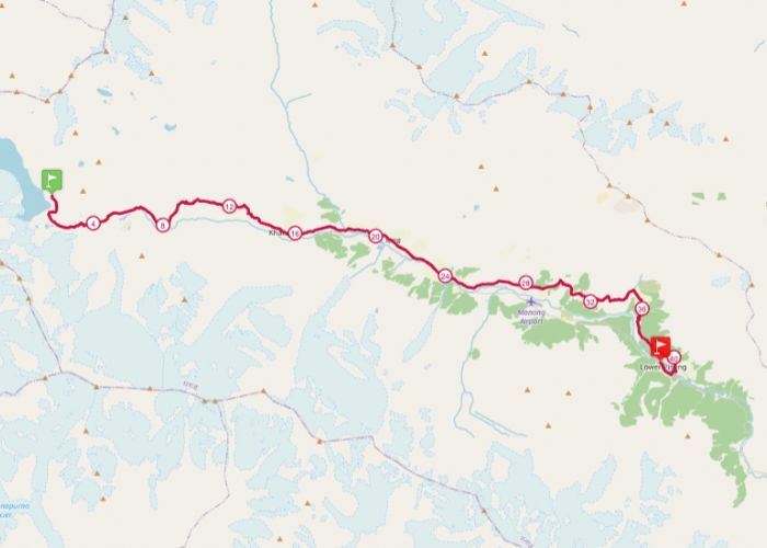 Yeti Marathon Nepal. Run in the Himalayas Routenkarte