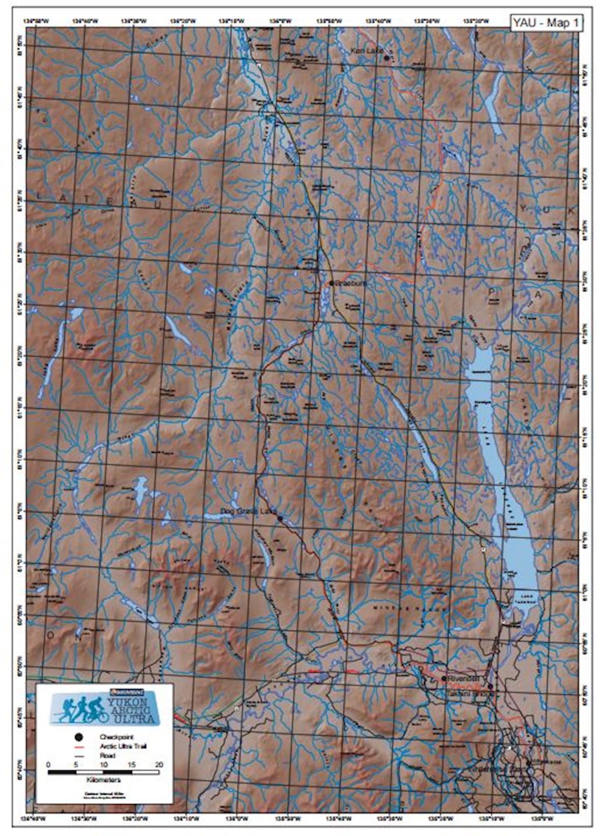 Yukon Arctic Ultra MAPA DEL RECORRIDO DE