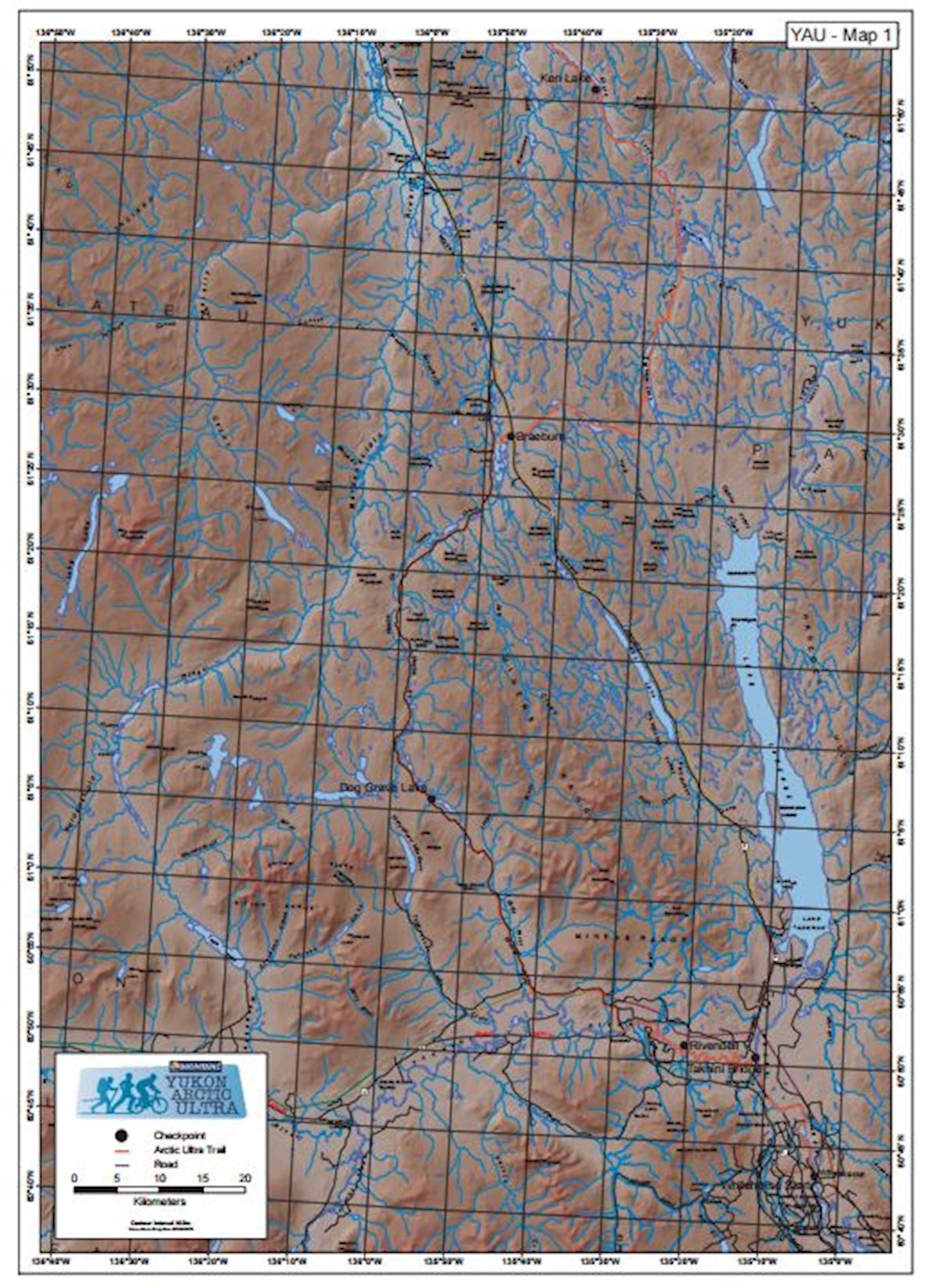 Yukon Arctic Ultra Routenkarte