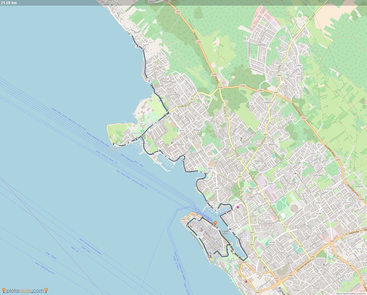 Rentlio Zadar Night Half Marathon - CROATIA Route Map