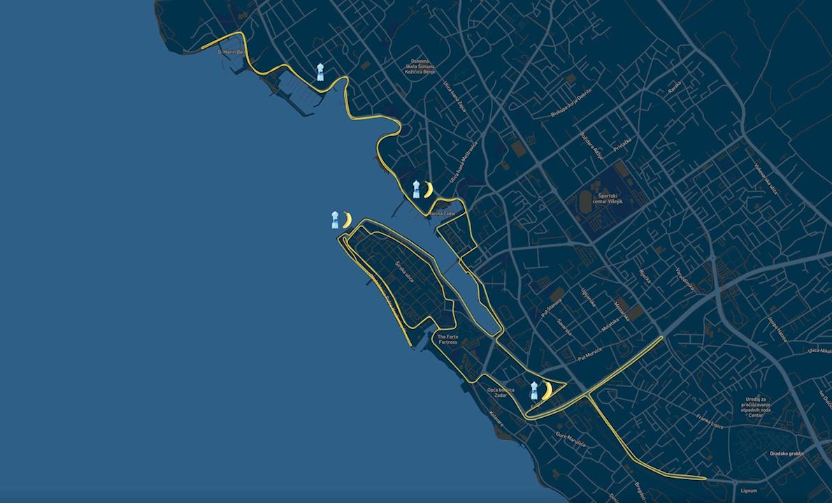 Rentlio Zadar Night Half Marathon - CROATIA Mappa del percorso